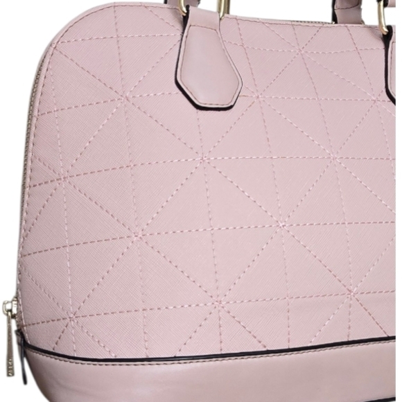 ALDO Blush Pink Structured Satchel Handbag | Gold Hardware | Top Handle Preowned - Picture 7 of 8